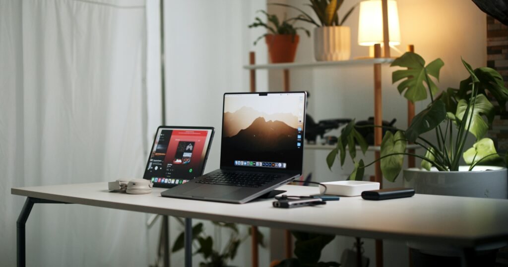 Laptop on a desk